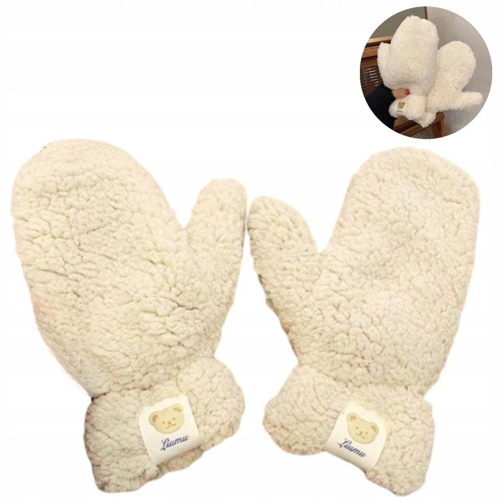 Women's Winter Gloves Plush Warm Fur Mittens