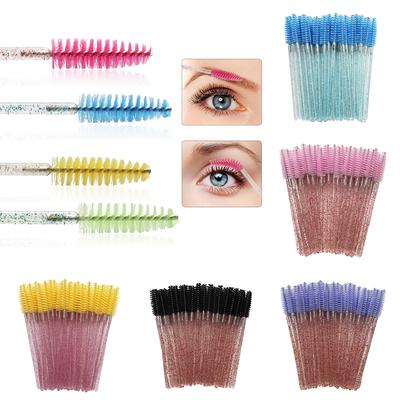 Outils de maquillage portables Tige en cristal Brosse à cils solide 100 pinceaux de maquillage jetables en nylon Outil de beauté