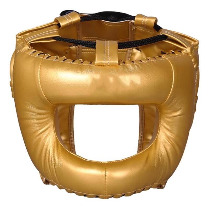 

Full Face Kick Boxing Helmets Training Sparring Headgear Helmets PU Leather Boxing Headgear for Kickboxing, Martial Art L