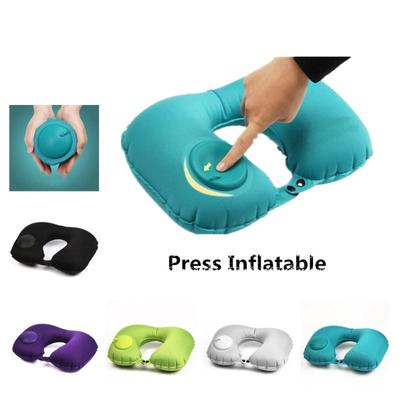 Protable Push Type Automatic Inflatable U-Shaped Pillow Neck Rest Air Cushion