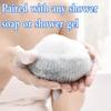 Massage Bath Sponge Ball Exfoliating Shower Brush Wall-Mounted Loofah with Suction Cup Deep Clean Body Scrubber Bathroom Access
