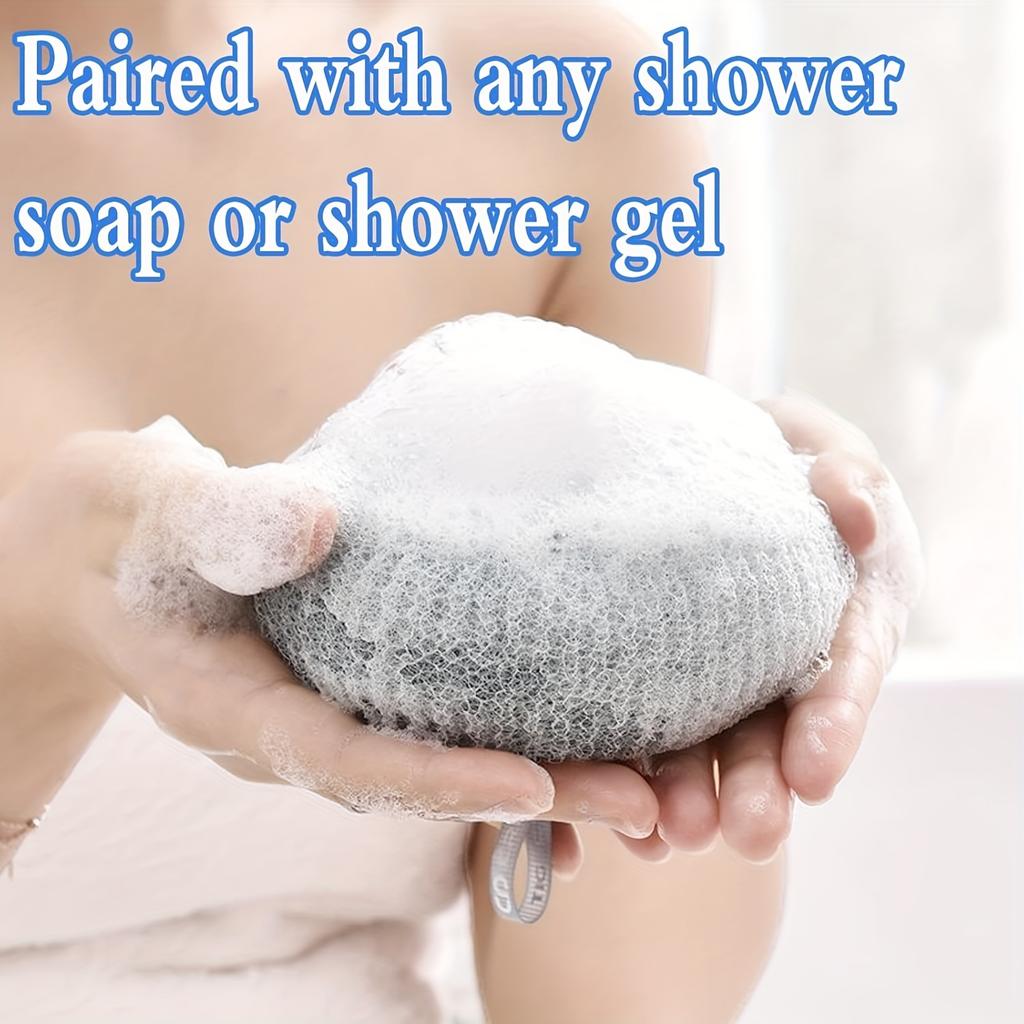 Massage Bath Sponge Ball Exfoliating Shower Brush Wall-Mounted Loofah with Suction Cup Deep Clean Body Scrubber Bathroom Access
