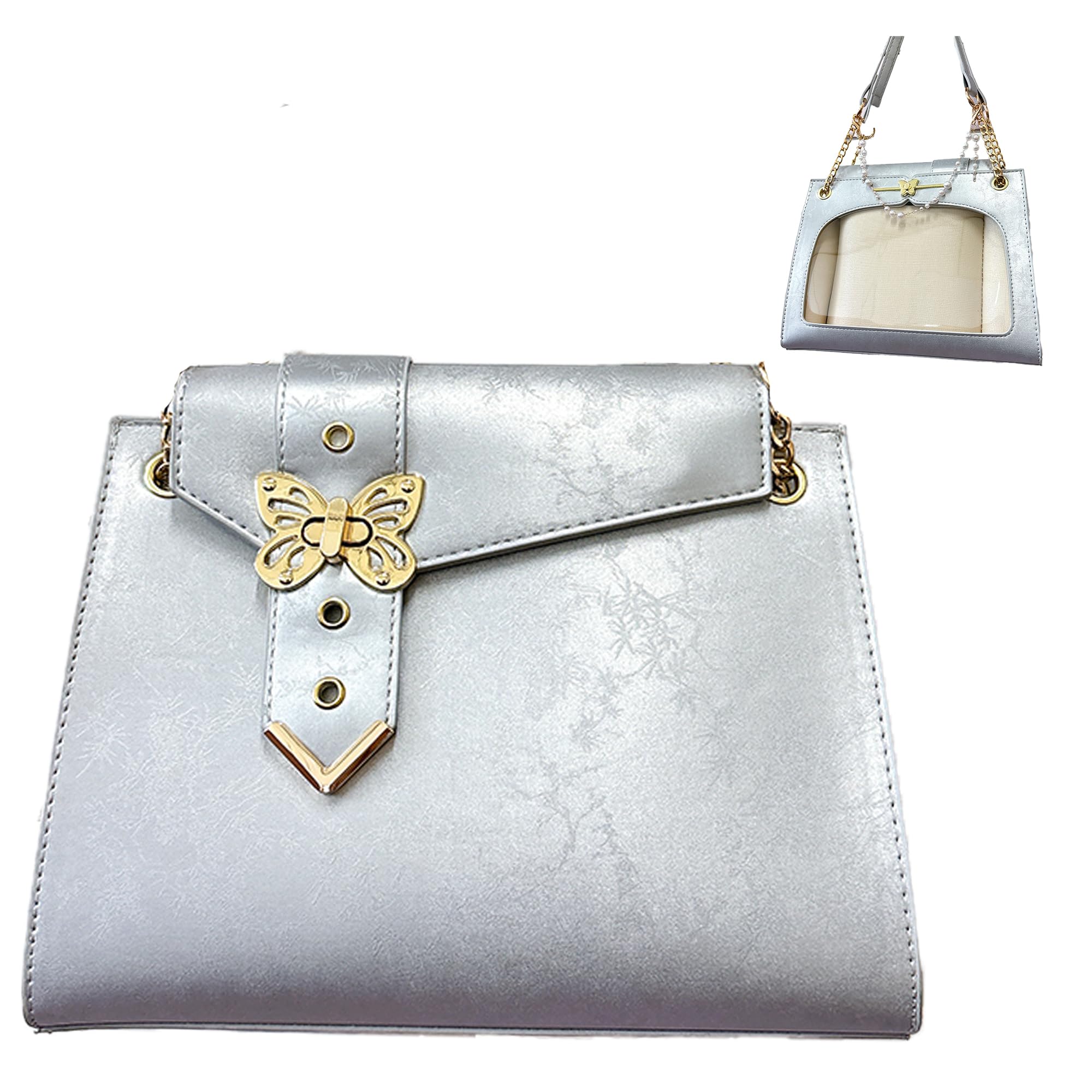 

Ита-бэг с серым украшением «Бабочка» [Угоу Сяопу], [Б/у] серый