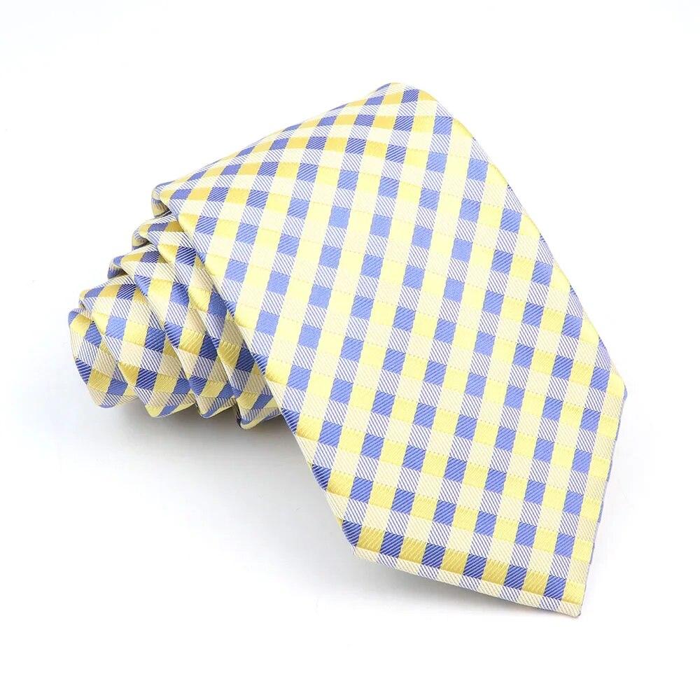 Krawat męski krawat w kratę zielony fioletowy niebieski krawat ślubny biznesowy kołnierzyk dla pana młodego akcesoria prezent