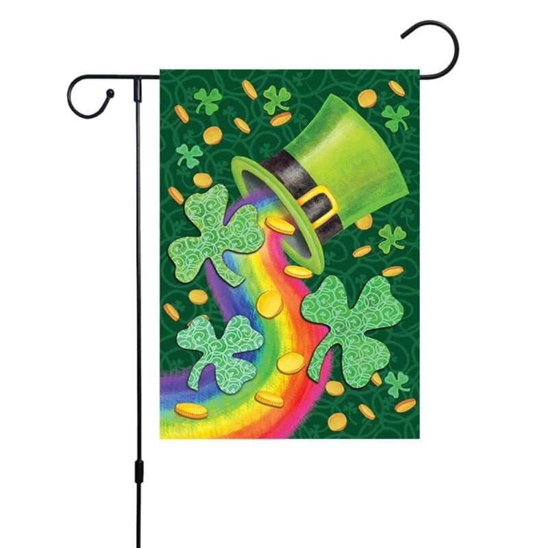 

Зеленая Декоративная Ирландская Шляпа Пива на День Святого Патрика Домашний Декор Золотые Монеты Ковер Украшения Баннер для Двора Садовый Флаг