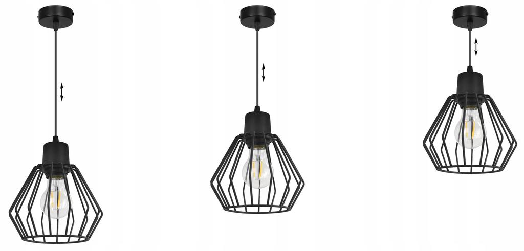 Hanging Lamp, Ceiling Chandelier, Wire Shade, Led