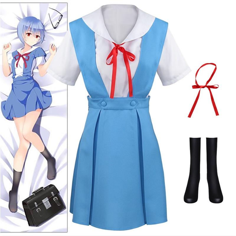 Ayanami Anime Gko Rei Asuka Langley Sohryu Uniforme Escolar Fantasia de Cosplay