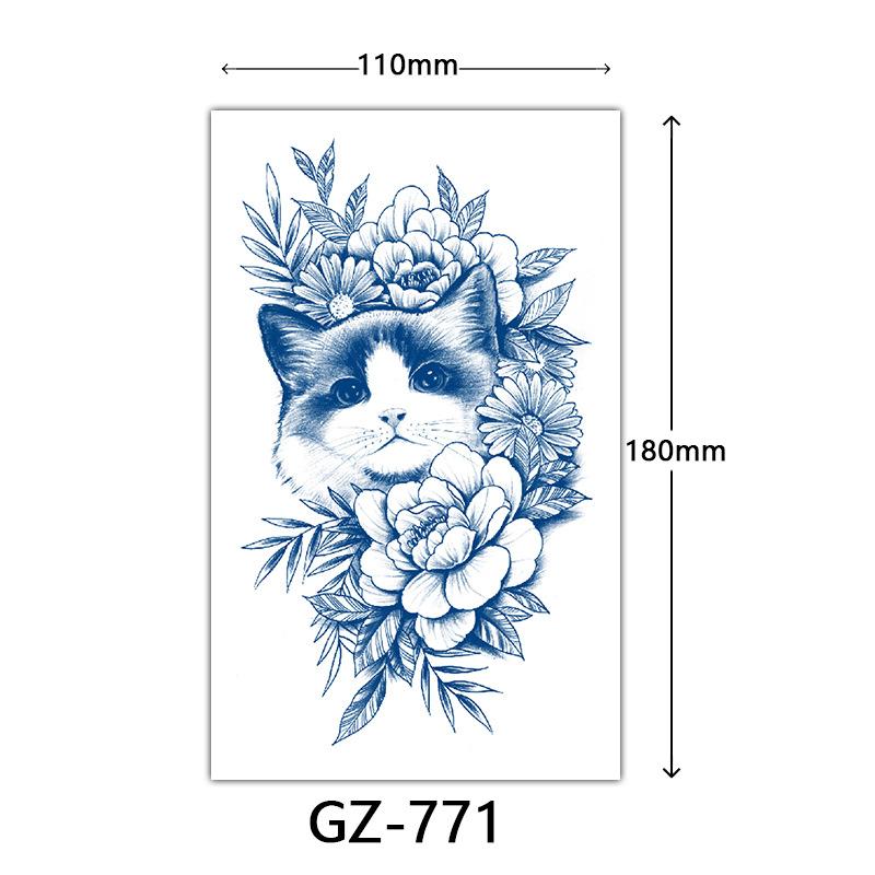 Tattoo-Aufkleber mit Fruchtsaft, Tattoo-Aufkleber mit Kräutern, semi-permanente Tattoo-Aufkleber mit englischen Buchstaben