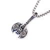 Nordic Viking Rune Double-sided Ax Necklace for Men and Women