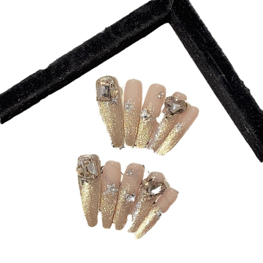 Pure Handmade Nude Golden Flash Cat Eye Champagne Peach Heart Boutique K9 Peach Heart Water