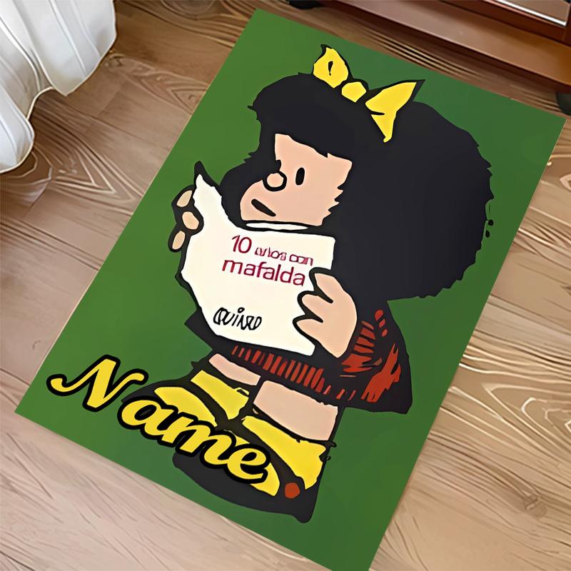 Custom Personalization Mafalda Print Area Rug - Soft, Washable Non-Slip Indoor Mat,Living Room,Home&Office Decorative Rug