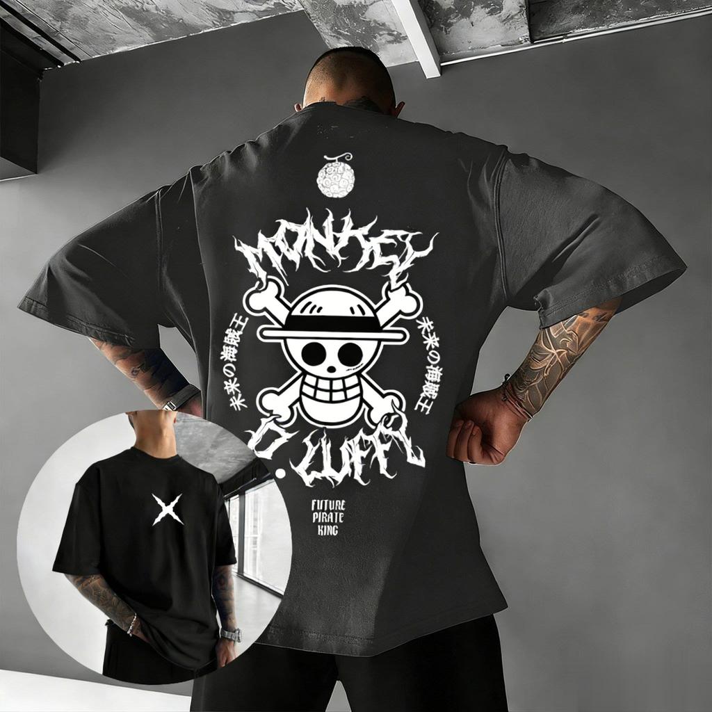 One Piece Monkey D Luffy Anime T-Shirt Herren Damen Streetwear Kurzarm Tee 2026 Sommer Grafikdruck Übergroß Lässige Oberteile Y2k