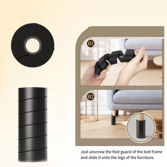 4Pcs Spiral Furniture Leg Protector Non-Slip Floor Protection Anti-collision Reusable Universal Noise Reducing Bed Sofa Chair Table Leg Protective