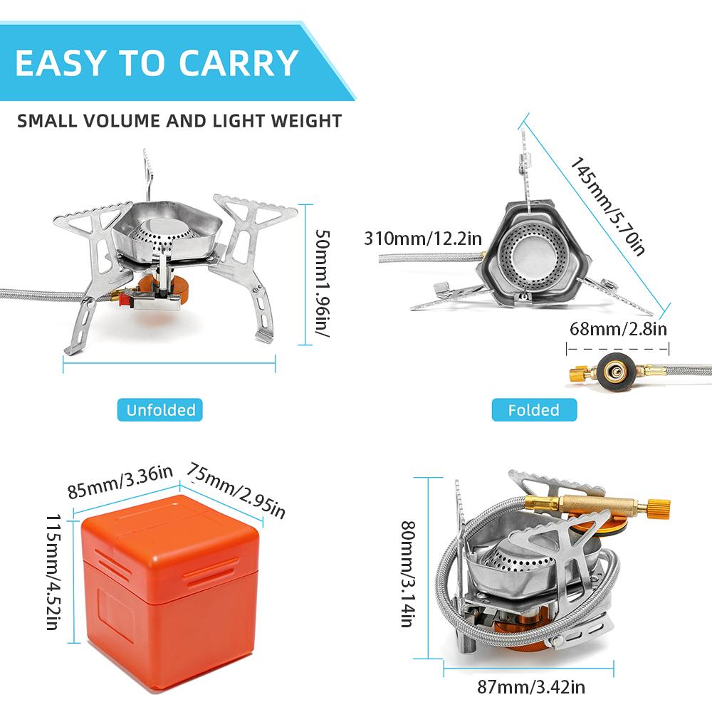 Camping WindProof Gas Stove Outdoor Tourist Burner Strong Fire Heater Tourism Cooker Portable Furnace Supplies Equipment Picnic