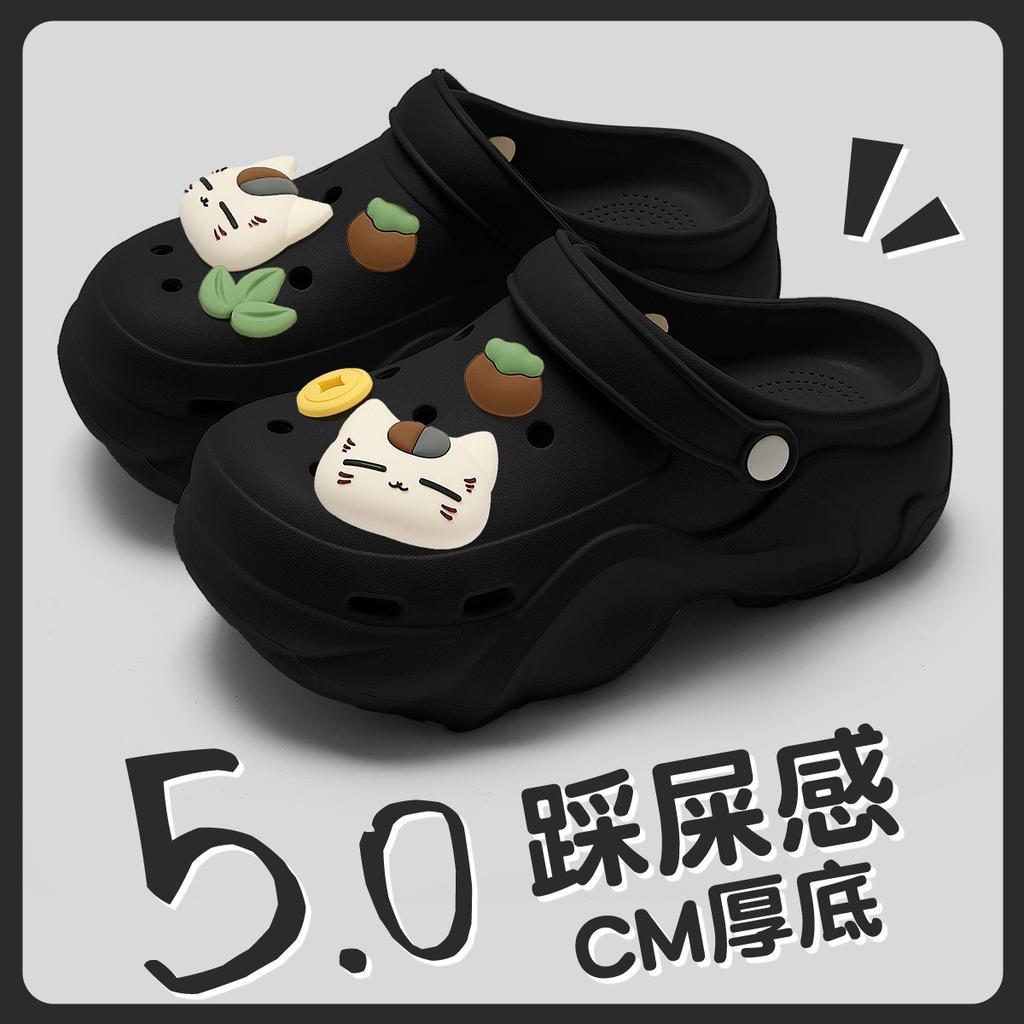 Thick-soled hole shoes summer new outer wear seaside beach non-slip deodorant bag head eva sandals