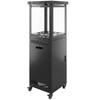 Gas Patio Heater, 13 kW Portable Propane Outdoor Heater with Stepless Heat Control, Tip-over Protection, 4 Wheels, Black