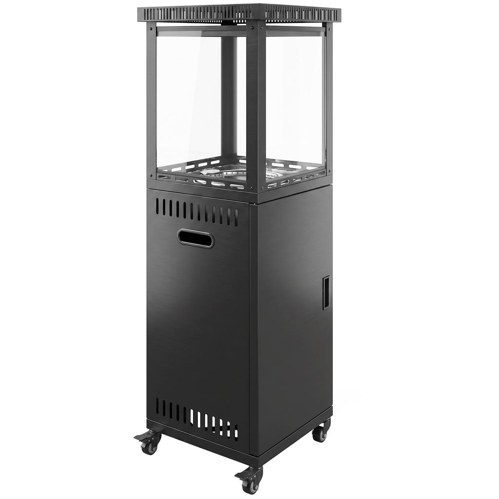 Gas Patio Heater, 13 kW Portable Propane Outdoor Heater with Stepless Heat Control, Tip-over Protection, 4 Wheels, Black