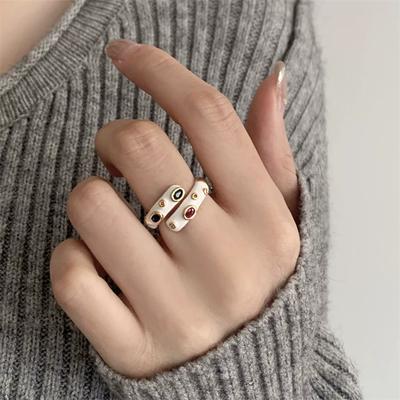 Bagues ouvertes en émail coloré à glaçure dégoulinante pour femmes Mode Nouveau Bijou Cadeau Fête Quotidien Vente en gros anillos