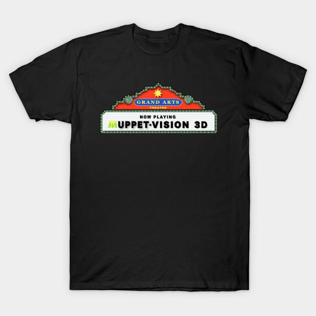 

Men Black Print T-shirt Grand Arts Theatre - Muppet Vision 3D No-Cut Transfer Paper Print Cotton Tshirt S чорний