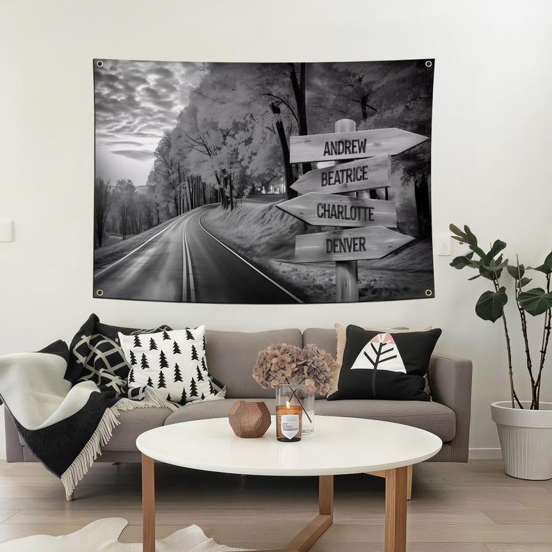 Directional sign wall tapestry tapestry 75x100 чёрный