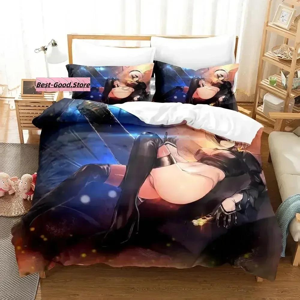 NieRAutomata Bedding Set Single Twin Full Queen King Size Bed Set Aldult Kid Bedroom Duvetcover Sets 3D Print Game Kawaii