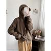 Casual Hooded Knitted Cardigan Top Women's Autumn and Winter New Simple and Versatile Loose Lazy Sweater Jacket
