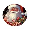 Christmas Floor Mat Round Santa Claus Xmas Area Rug Anti-Slip Absorbent Gingerbread Man Carpet for Festive Home Entrance Living Room Decor