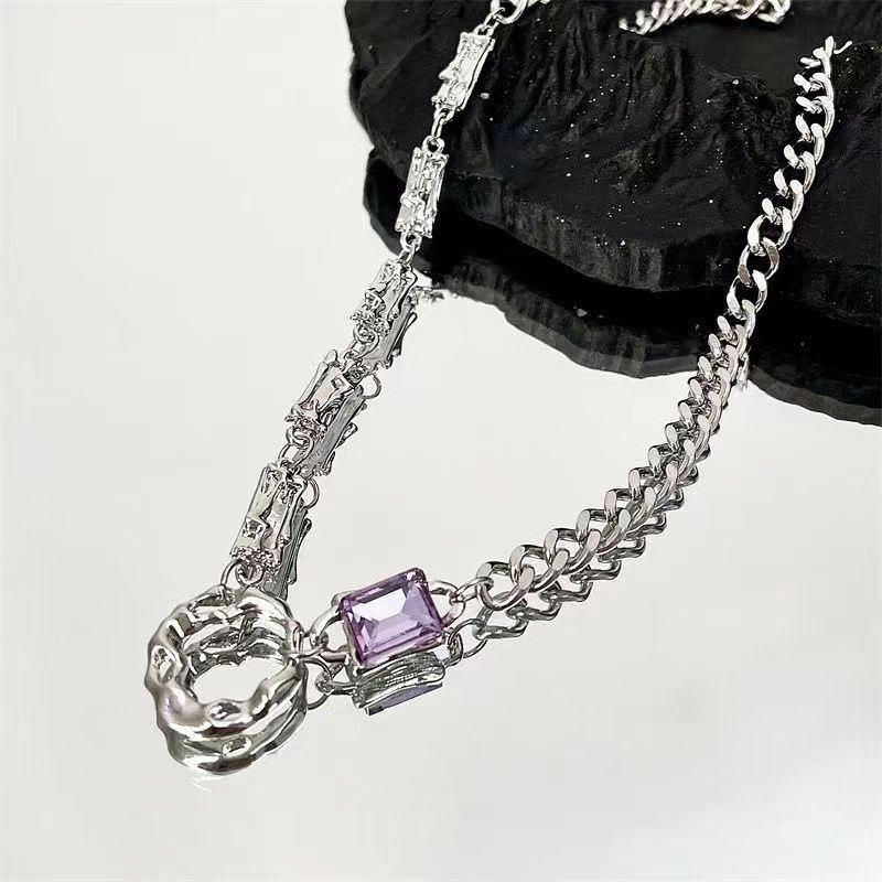 "European & American Double-Layer Love Necklace: Hip-Hop Inspired Long Sweater Chain for Women"