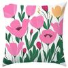 Colorful Tulip Pattern Home Decor Pillowcase Living Room Sofa Polyester Cushion Cover with Zipper