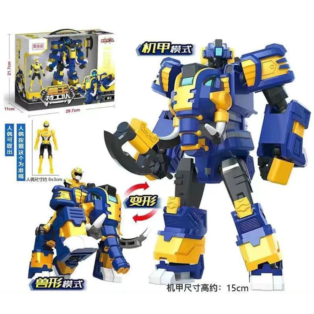 New ABS Mini Force Transformation Robot To Lion/Elephant Toys Action Figures Transforming Mini Force X Deformation Dinosaur Toy