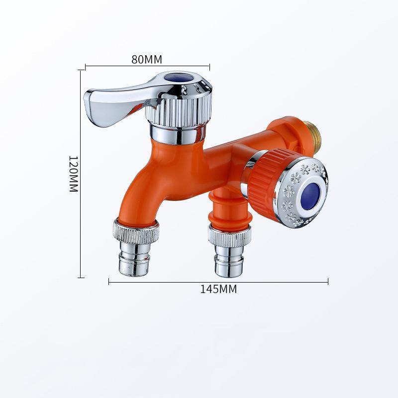 Wasserhahnanschluss Verschleißfest Eins Ein und Zwei Aus Einfach zu installierender, robuster, auswechselbarer Küchen- und Badezimmer-Doppelhahn für die Waschmaschine