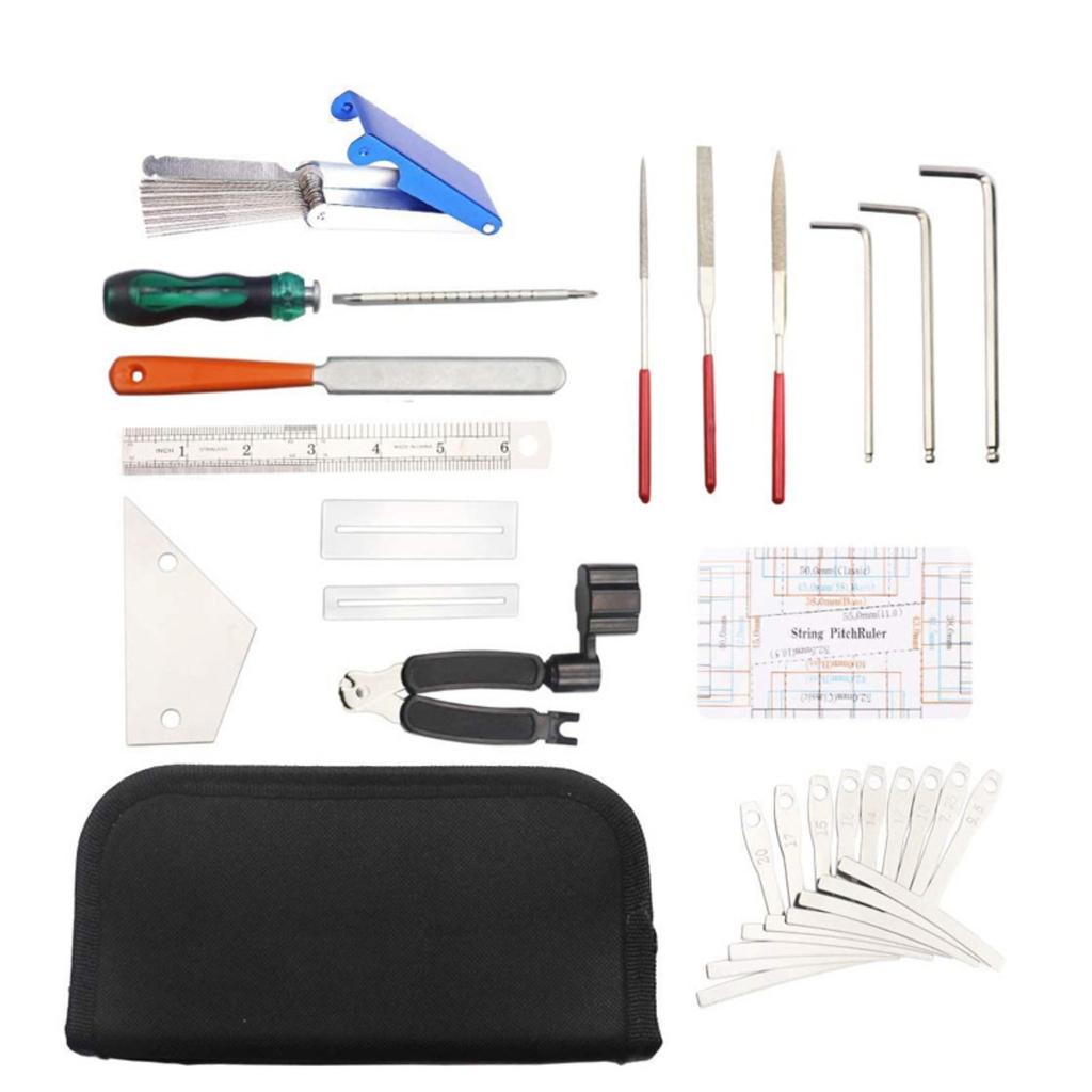 Miwayer 25pcs Guitar Repairing Tools Kit Setup Kit with Carry Bag Perfect Gift for Music or String Instrument Enthusiast