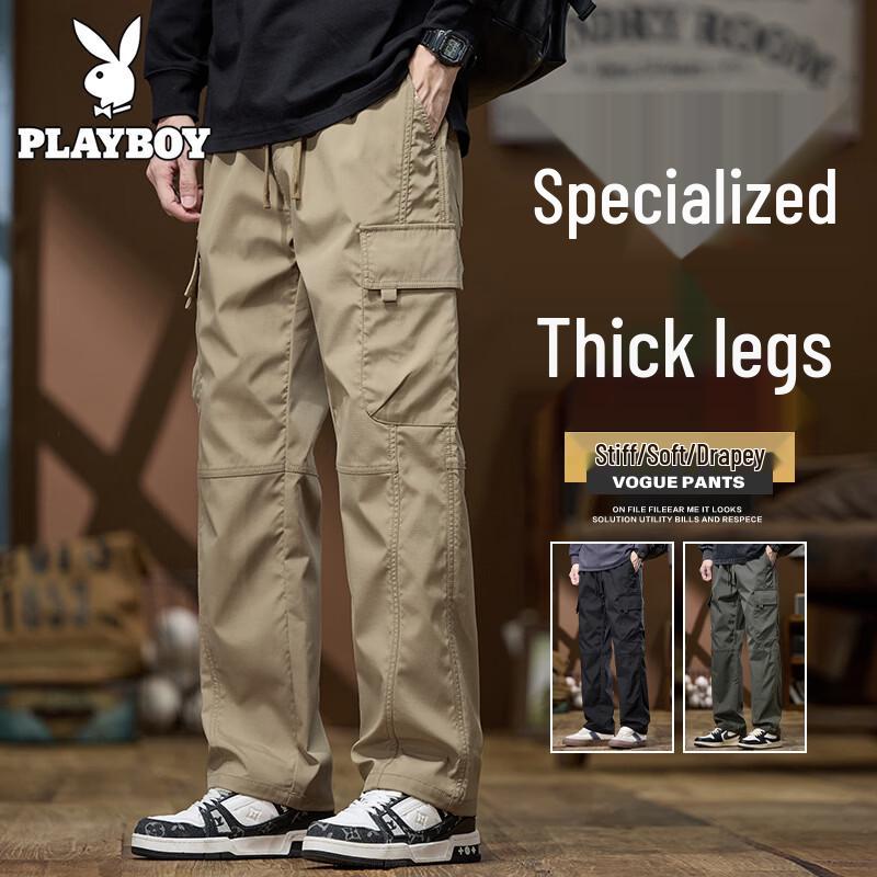 PLAYBOY Men s Retro Loose Casual Cargo Pants L