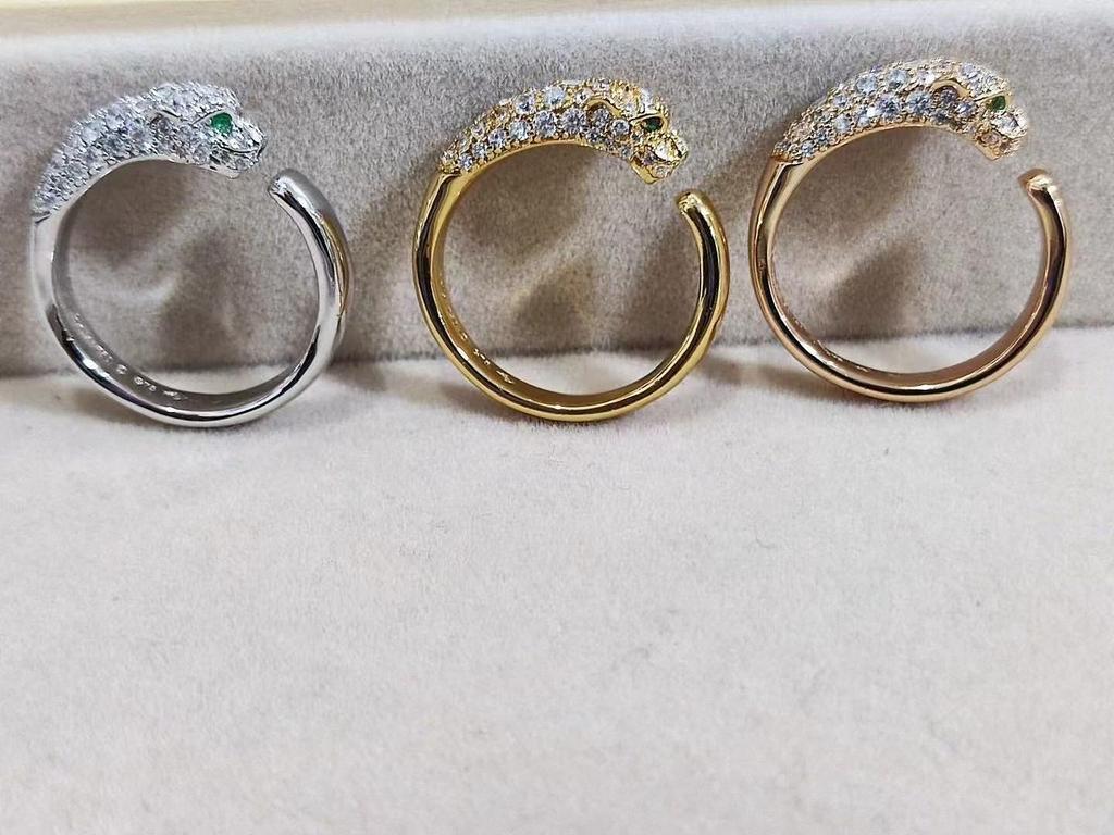 Inele Leopard Elegant placat cu Aur Roz 18K cu Diamante – Design Vintage pentru Cupluri, Stil Deschis pentru Bărbați și Femei.