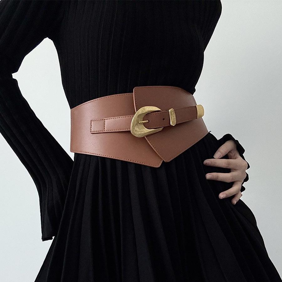 Retro Leather Elastic Belt - Light Luxury & Versatile Waist Chain for Autumn/Winter