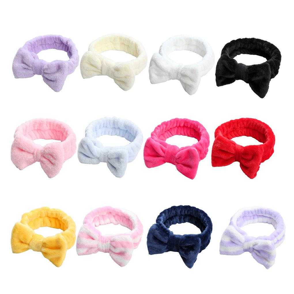Coral Velvet Head Band Cute Decorative Portable Bowknot Face Washing Women Headband Headwear Ornament Birthday Gift