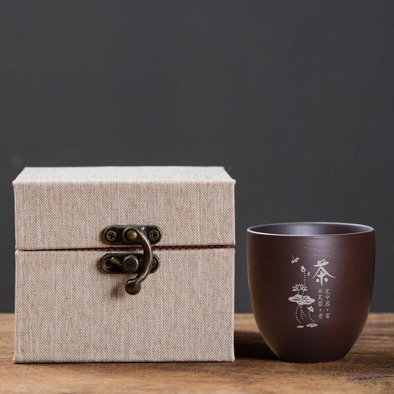Teacup Men's special tea making Purple sand Kung Fu teacup Tea cup Master cup Single cup Firewood burning Personal special