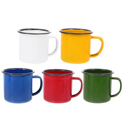 Kupa Fincan Emaye Kupalar Kahve Kamp Kupaları Çay Su İçme Vintage Metal Kamp Tenekesi Sıcak Kamp AteşiKüçük RetroBira İçecek Seti Sap