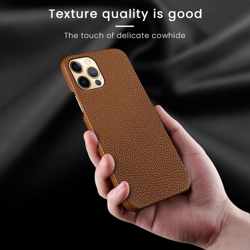 Genuine Cow Leather Phone Case for Apple iPhone 15 13 14 Pro Max 15Pro 14Pro 13Pro 12ProMax Shockproof Protector Back Cover