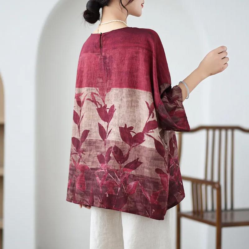 Dámské tričko Letní Velká velikost Bavlněné tričko Měkké Volné Potiskované Ležérní Pohodlné Pulovr Tričko Top