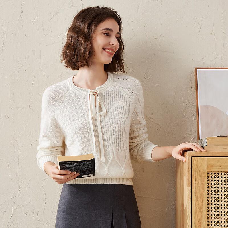 Kemengboka Women's Round Neck Thickened Cashmere Pullover Sweater