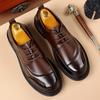 Spring and autumn trend men's business casual leather shoes lace-up big head formal men's leather shoes