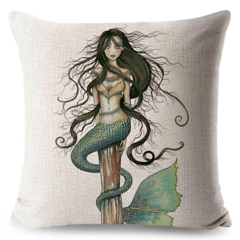 Luxurious Anime Cartoon Mermaid Pillow Cover For A Chic Sofa Living Square Pillow Case