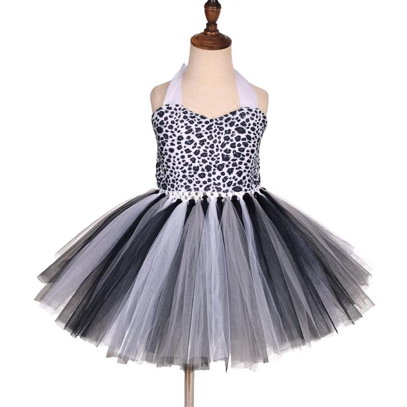 Kids Animal Ears Headband Tie Tail Tutu Dress Set Cosplay Halloween Costume Birthday Party Gift Hair Band Christmas Prop