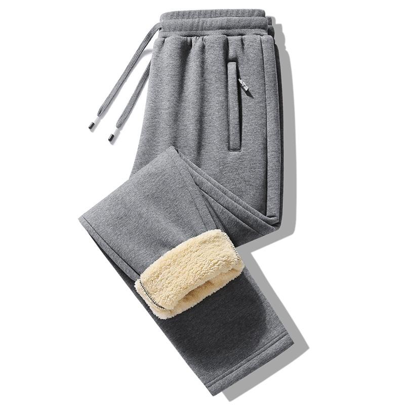 Men's Winter Lambskin Cashmere Pants Warm Male Casual Pants Pants Lined Fleece Trousers Sweatpants Plus Size 8XL Cashmere Pants