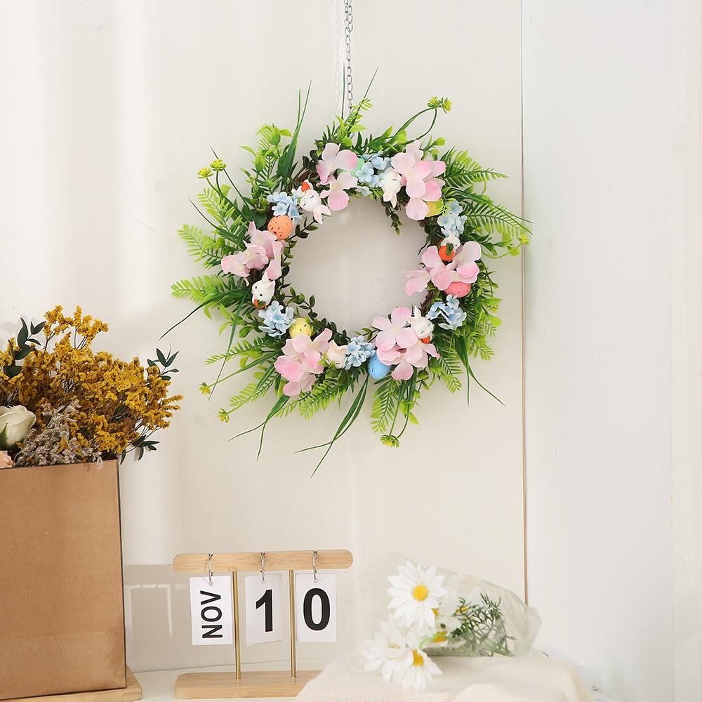 Easter Wreath Kit: Spring Flowers & Cute Rabbit Wall Decor