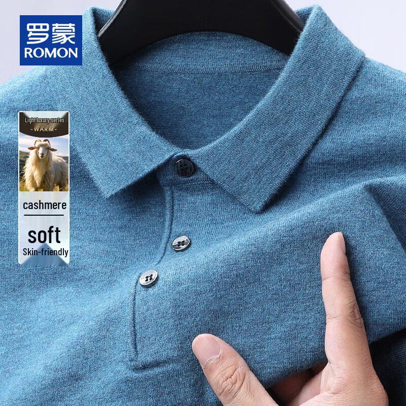 ROMON Men's Polo Neck Cashmere Blend Sweater