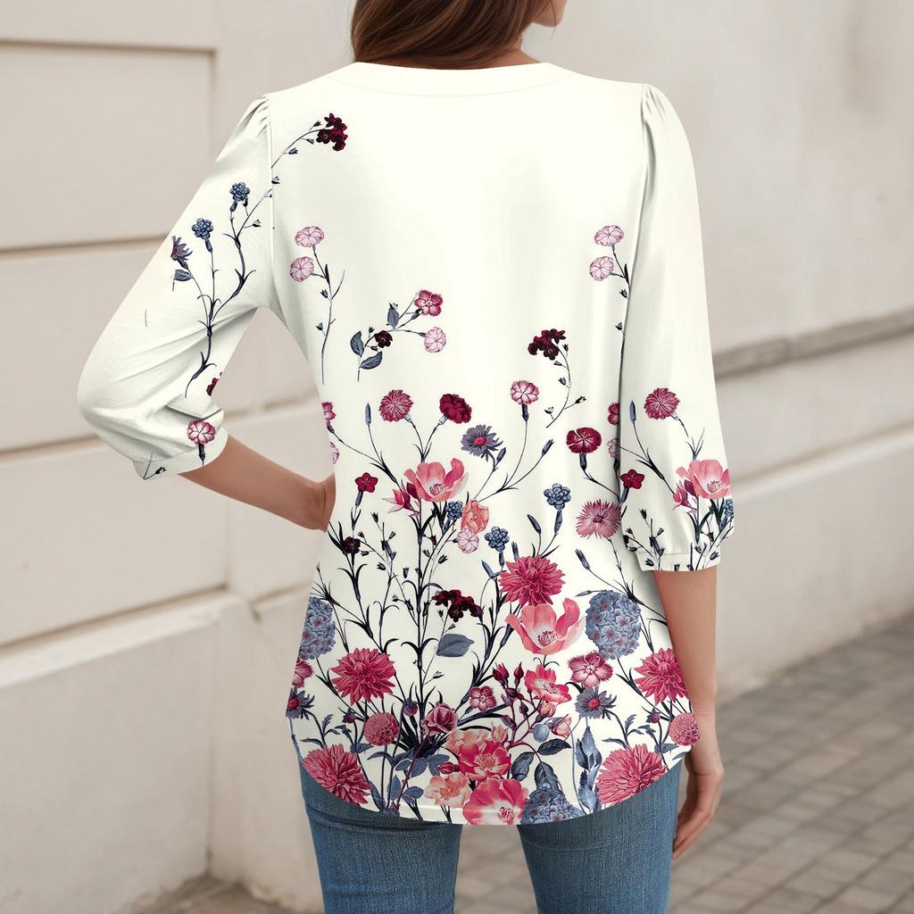 Women's 3/4 Sleeve Shirts Graphic Tees Shirts Casual Basic Tops Pullovers