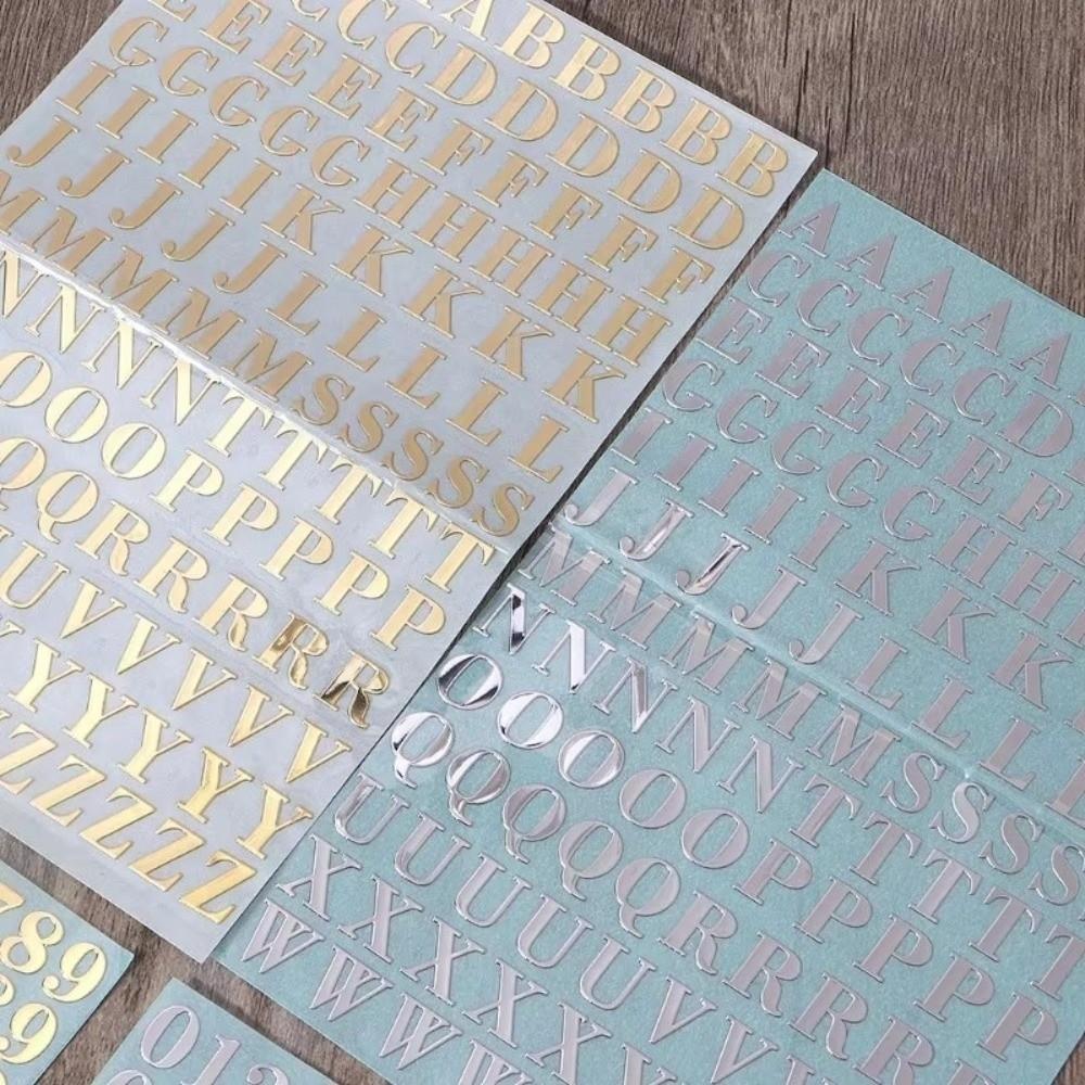 1PC Copper-Nickel Epoxy Resin Decorative Stickers 3mm Thickness Gold Sliver Chunky Glitter Letters Epoxy Resin Art Metal