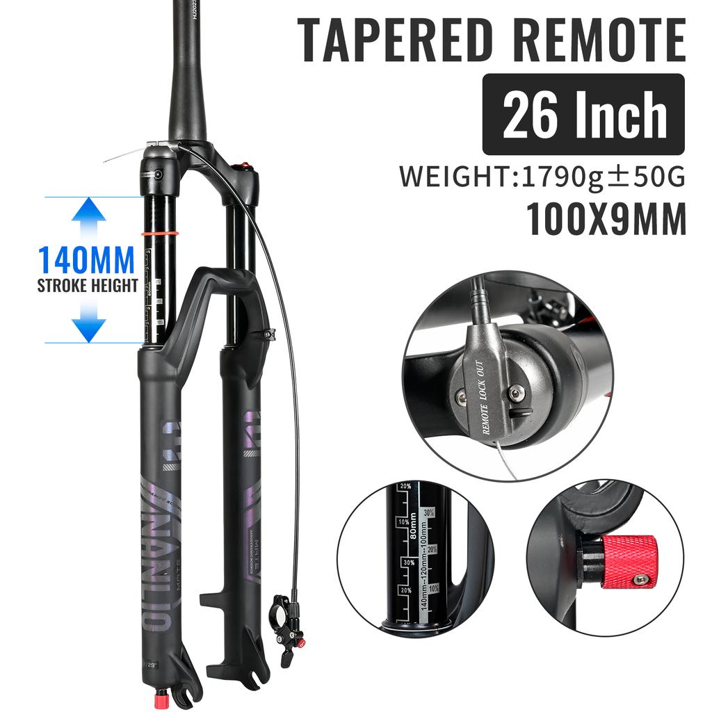 Nanlio MTB Air Suspension Fork 26 27.5 29 Inch 140mm Travel Damping Rebound Adjust Lightweight Bike Front Fork